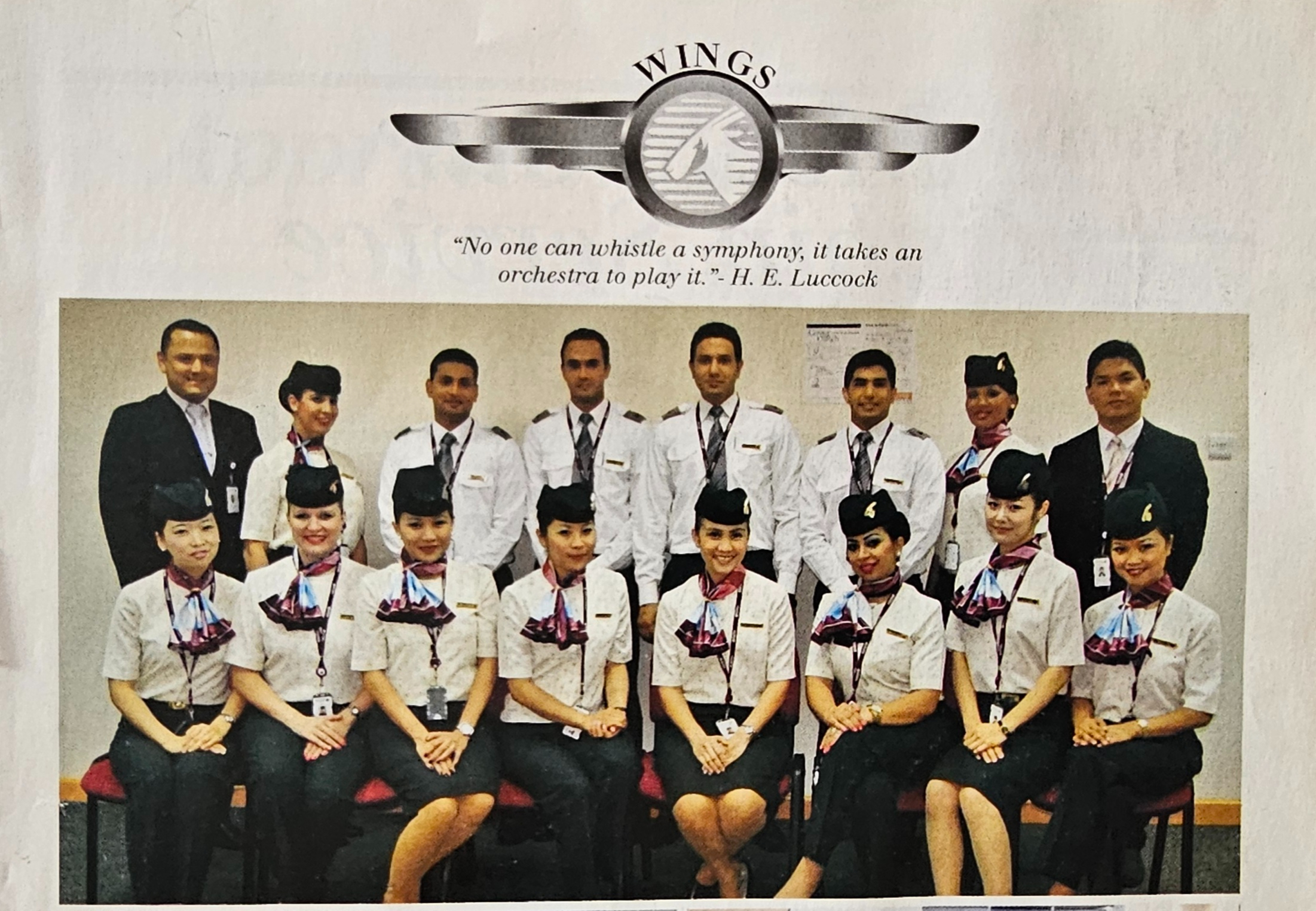 Coach Soukaina with her cabin crew training class
